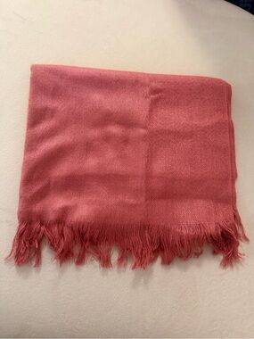 Pink Fringe Scarf